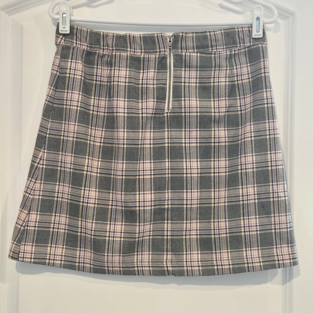 Colorful Planet Plaid Wrap Skort Mini Pink Gray Black | Size 14/16 (XL) - Picture 3 of 5